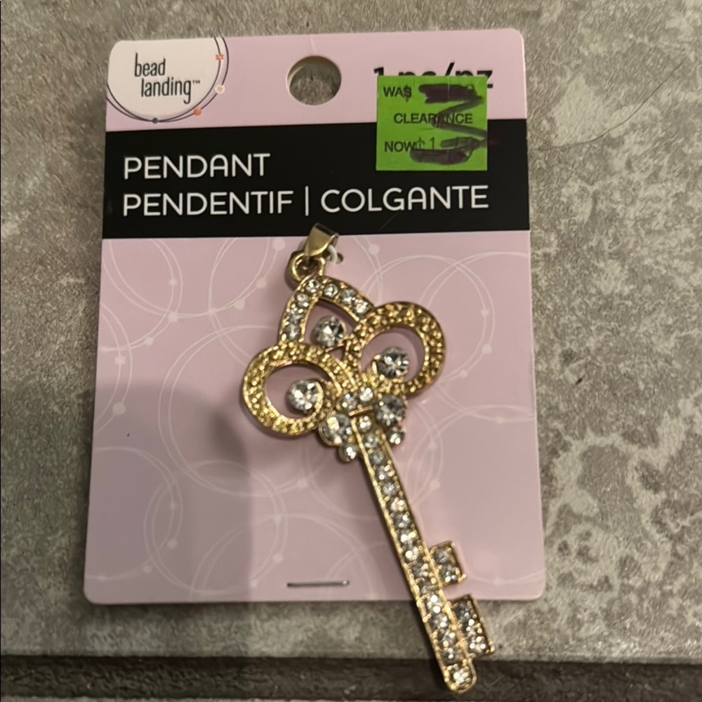 Gold and Silver Key Pendant